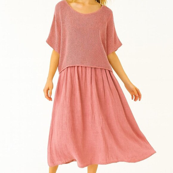 Raw Moda Italian Dress - 100% cotton One size - Dusty Pink - Picture 7 of 9